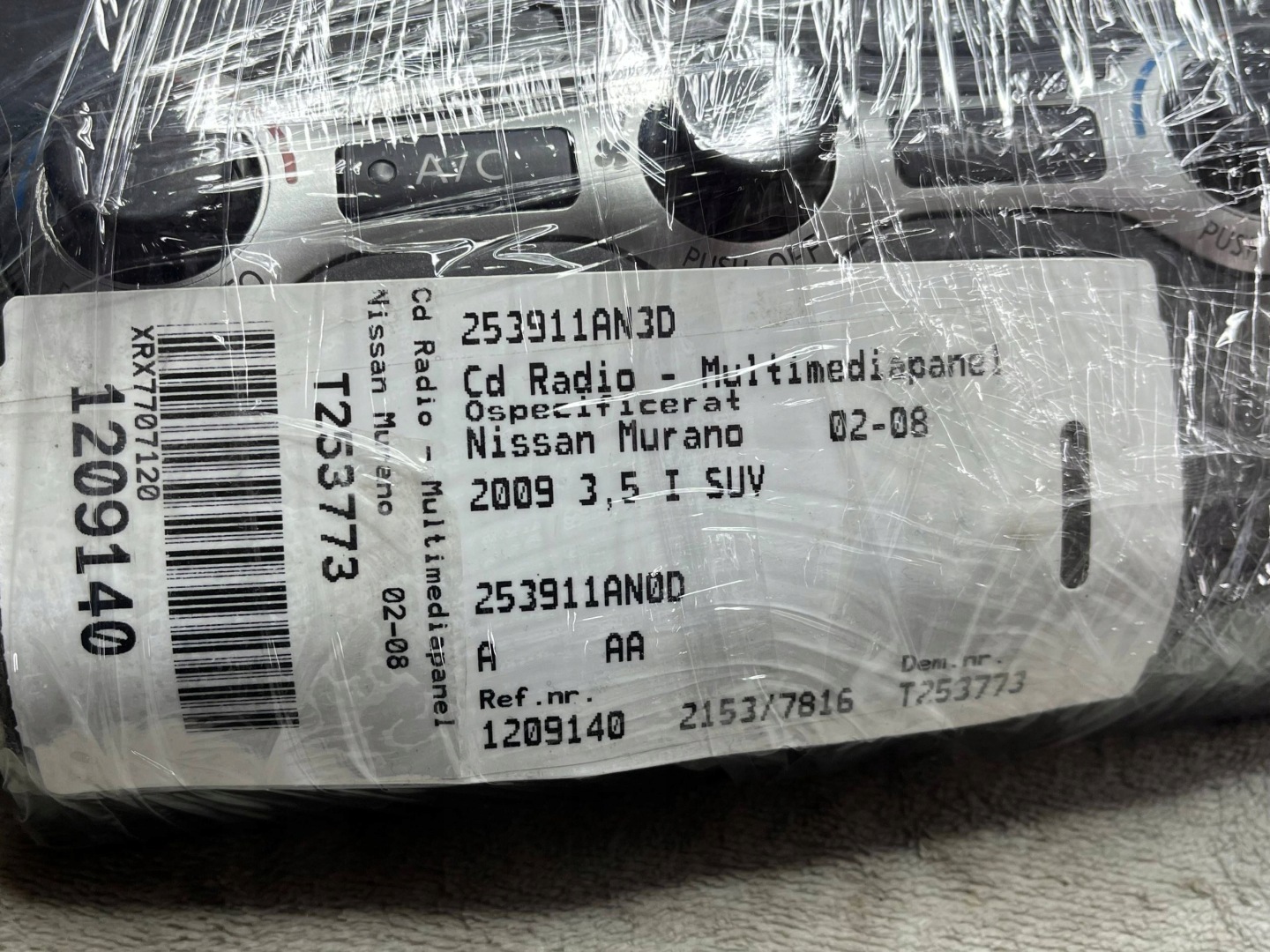 Nissan Murano Z51 control panel klimatyzacja CD 25391-1AN3D !J