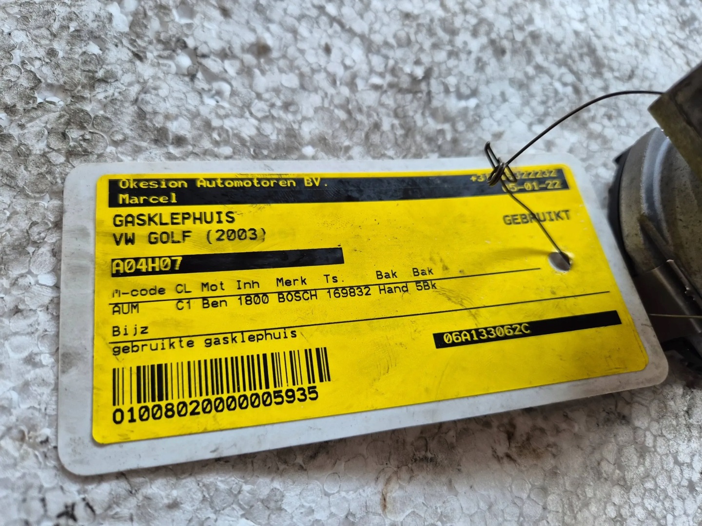 Valvola a farfalla 06A133062C Vw Golf V Bora Octavia MK1 1.8 T 03
