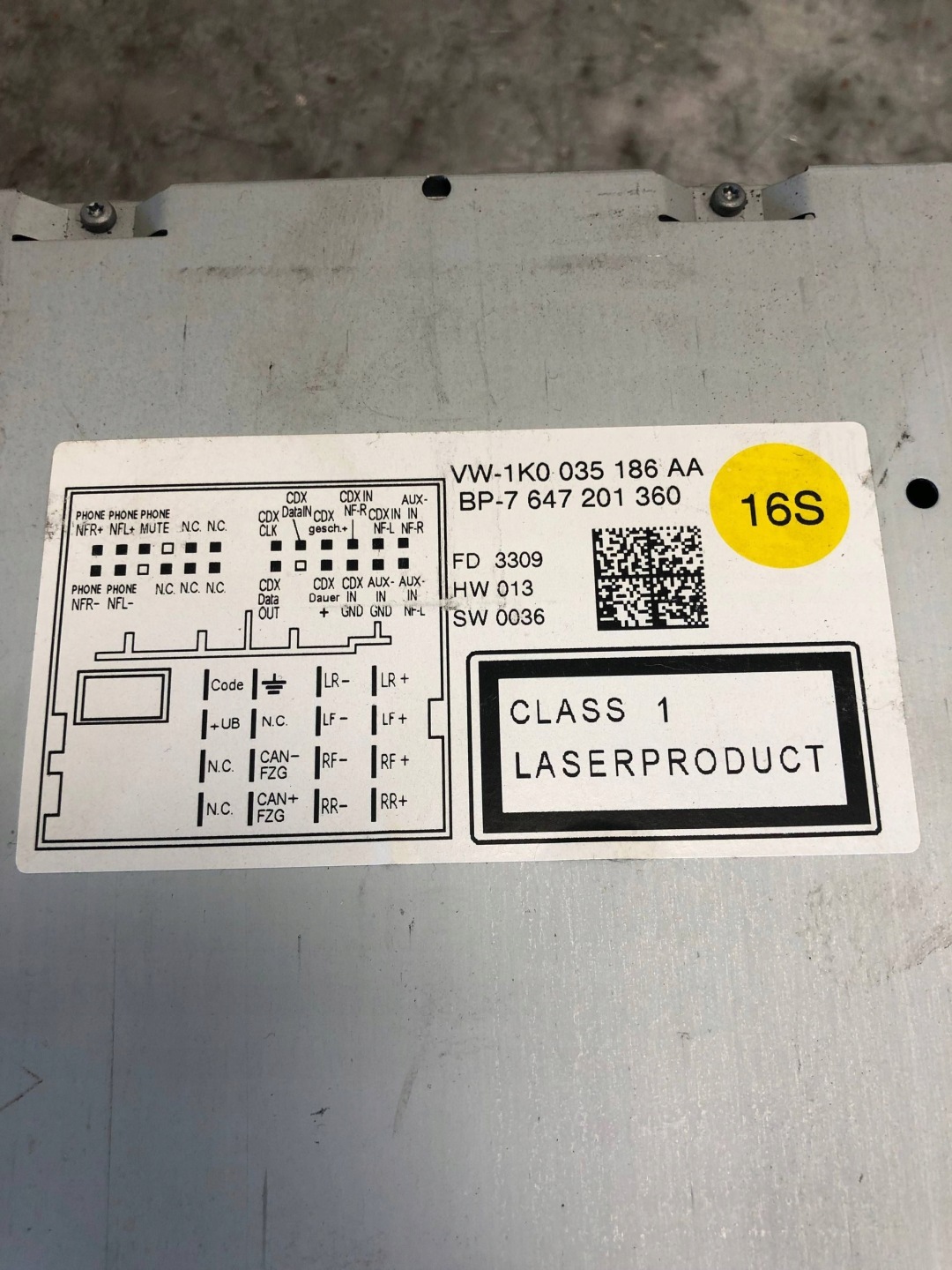 RADIO CD VW GOLF VI 1K0035186AA