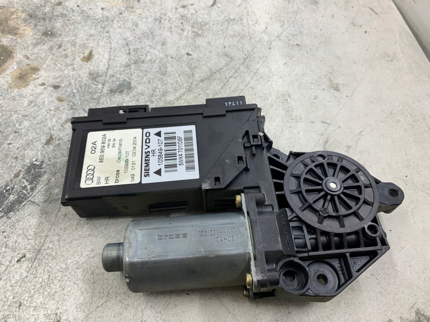 AUDI A4 B6 Motor Fenster rechts heck 8E0959802A
