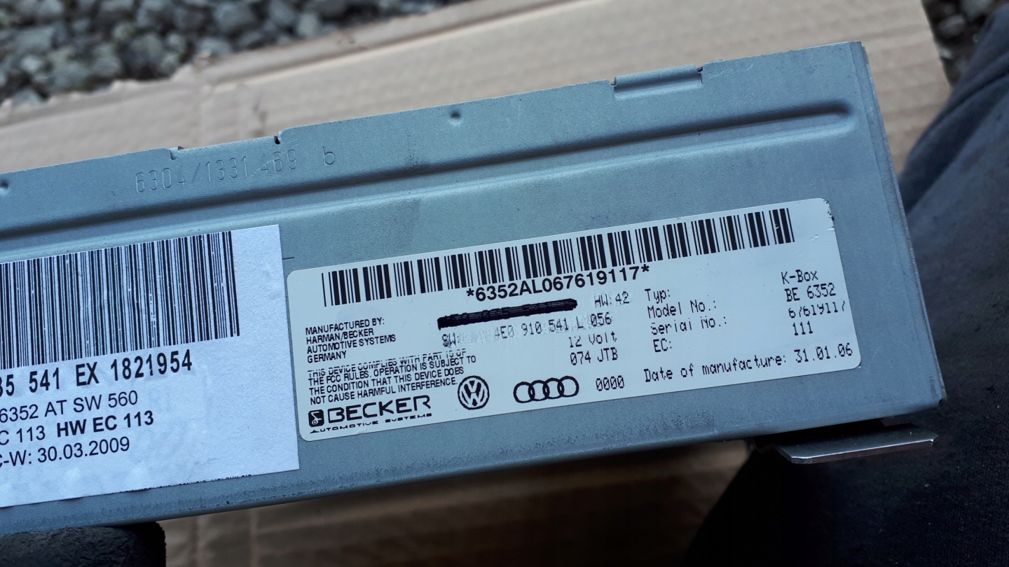 A6 C6 module TUNER RADIA control unit 4F0035541EX