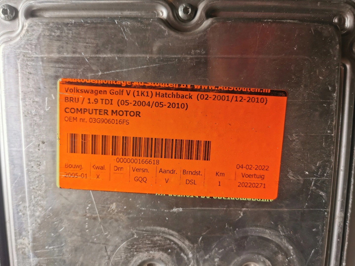 VW GOLF 1.9TDI 0281011955 03G906016FS computer ECU