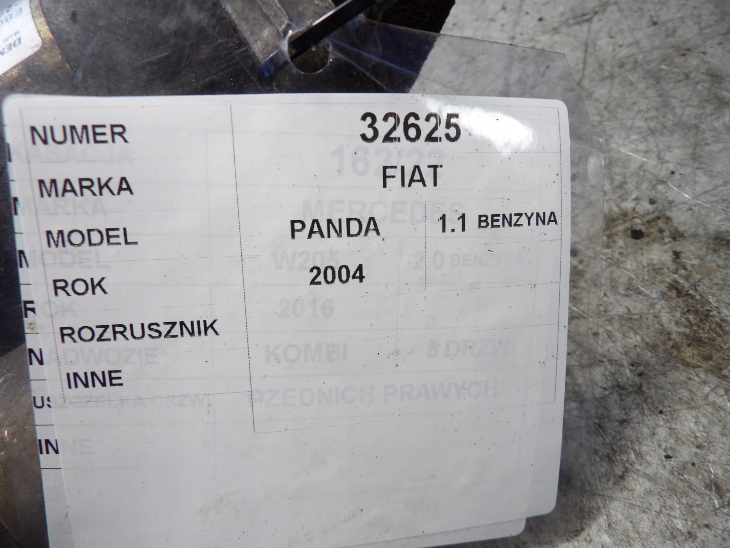 Fiat Panda II starter 63101021 C132 E80F