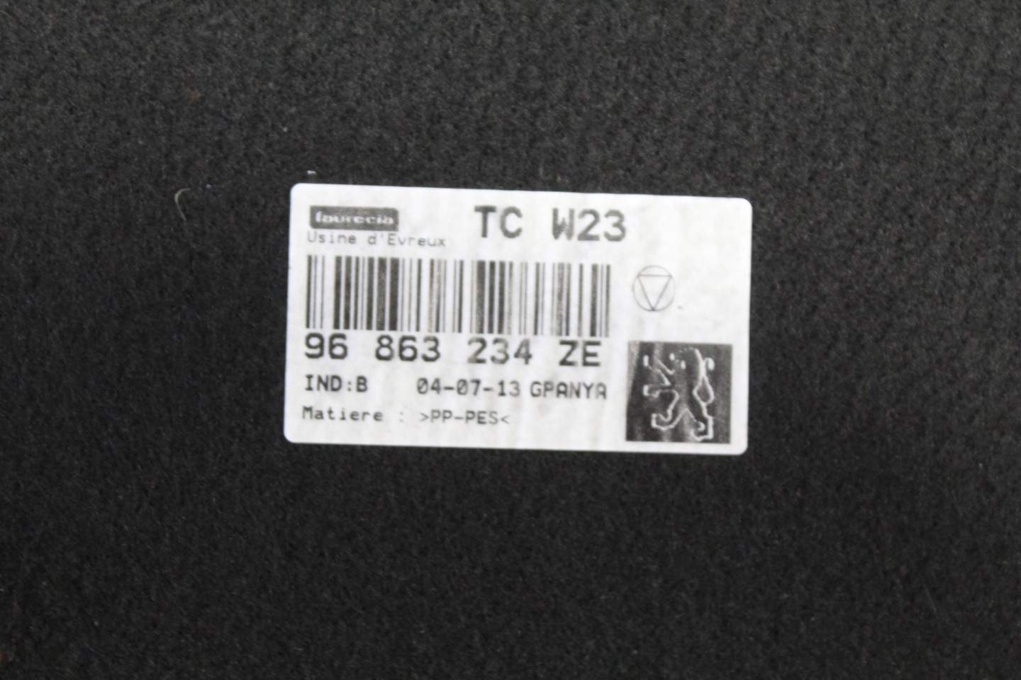 floor boot PEUGEOT 508 1 and 96863234