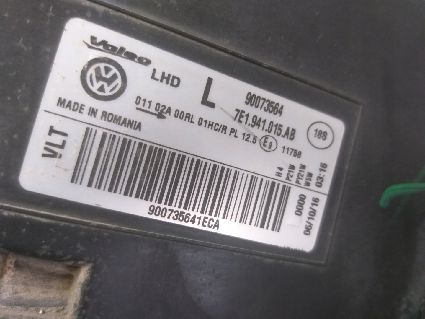 LIGHT FRONT LEFT VW T6 7E1941015AB