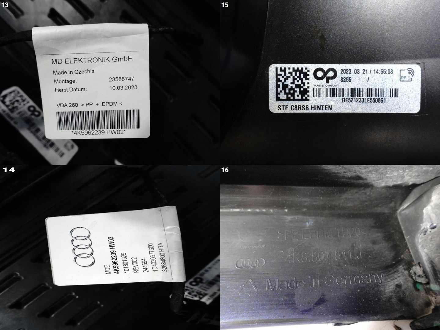 AUDI RS6 4K0 C8 19-24 bumper SPOILER diffuser rear part (6xPDC) B.LADNY