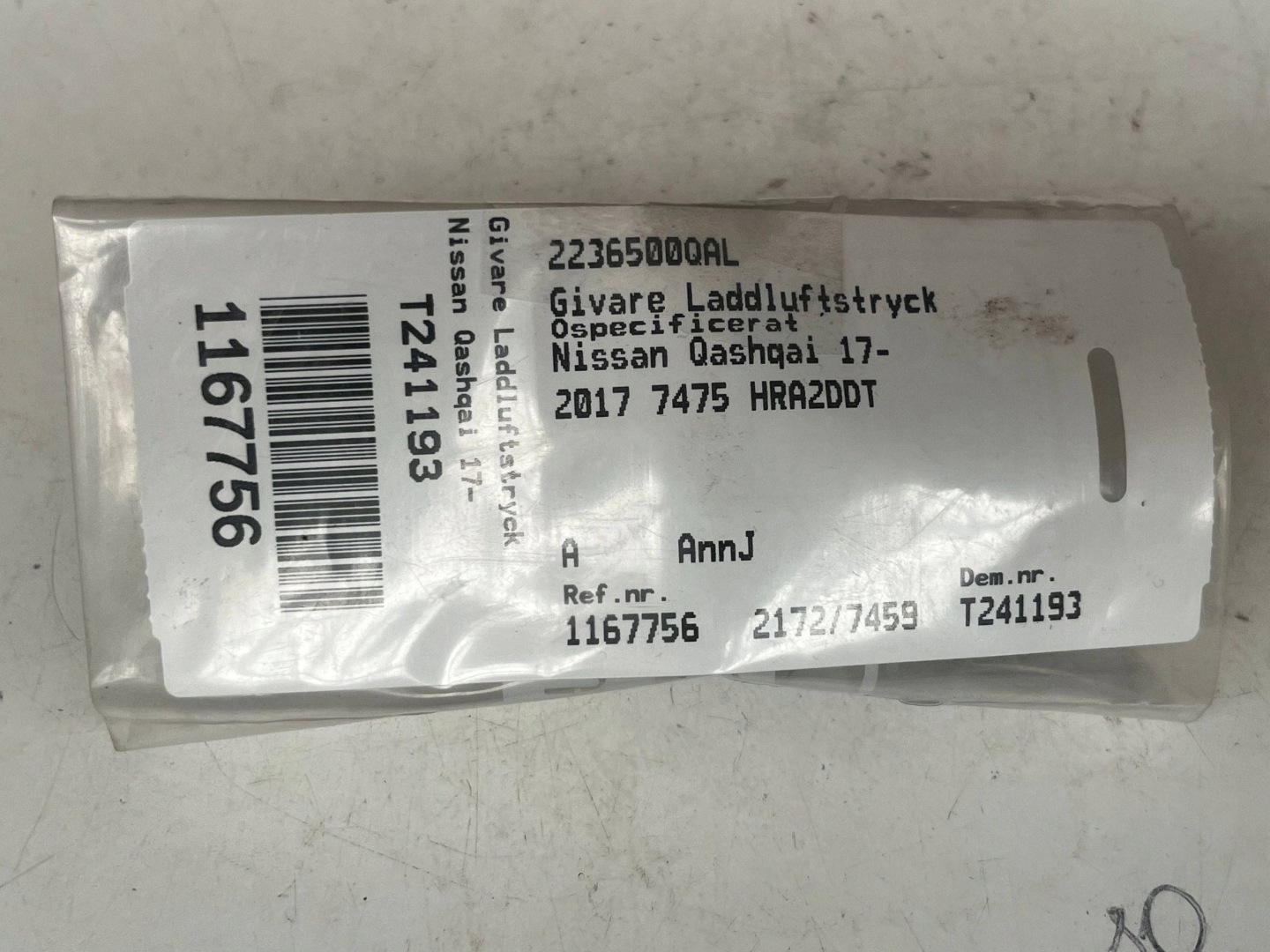 Sensor Druck luft NISSAN QASHQAI 2236500QAL @A
