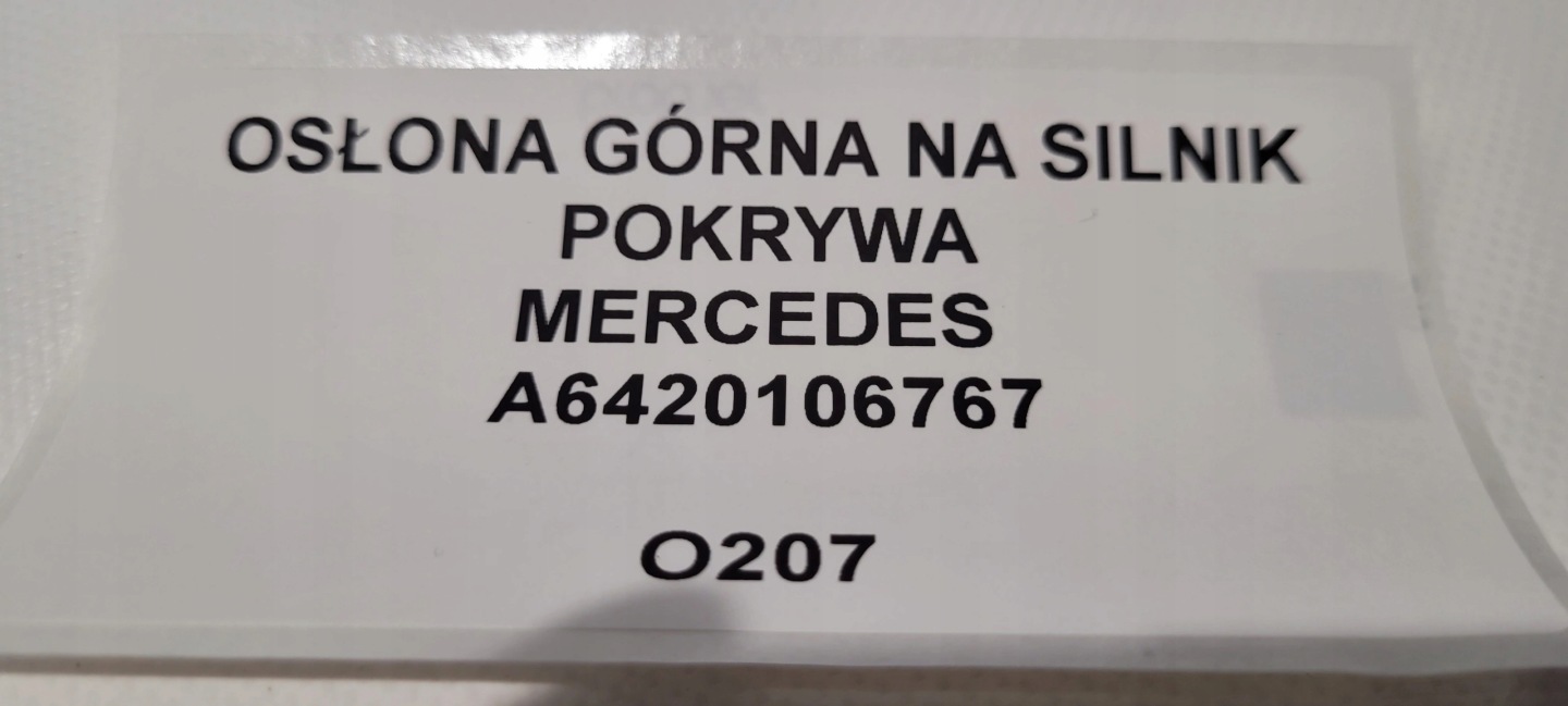 cover upper for engine MERCEDES A6420106767