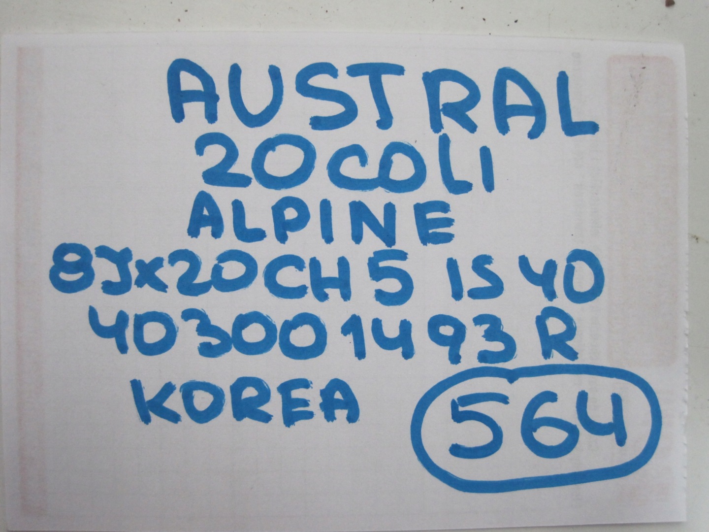 disk hliníkový RENAULT AUSTRAL R20 403001493R 564