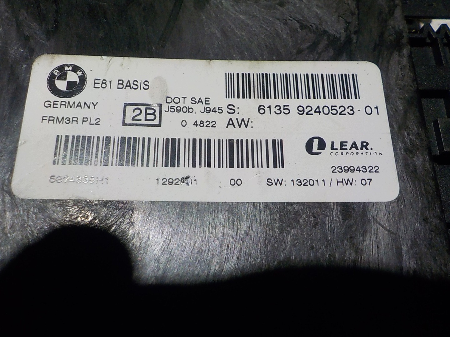 BMW 1 (E87) module feux 9240523 6135 9240523 2B
