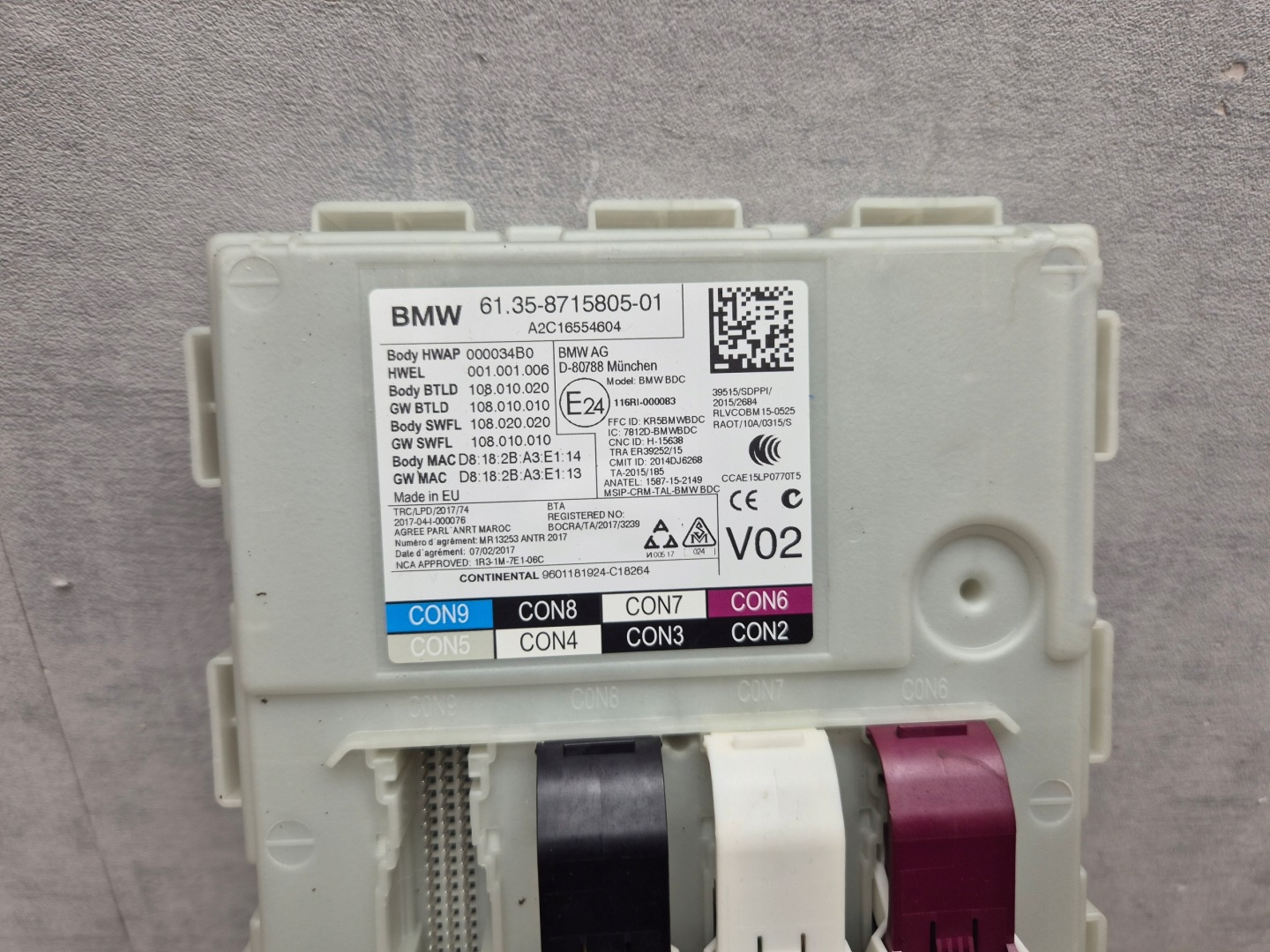 BMW 5 G30 G31 comfort control unit control unit FEM 8715805