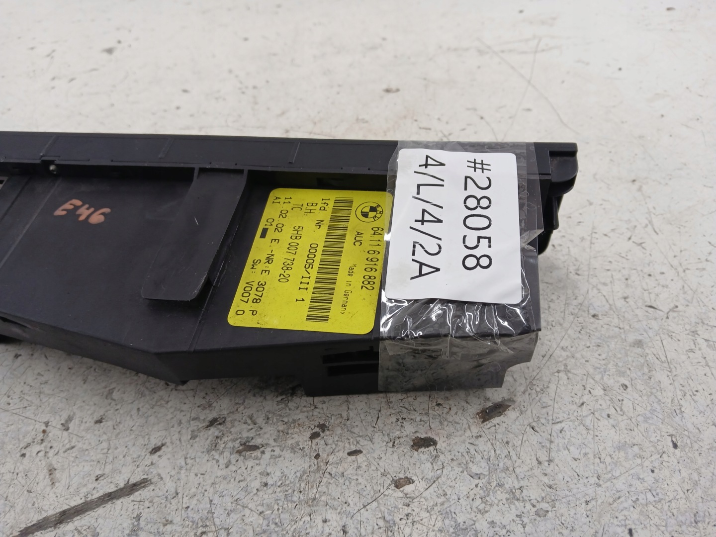 BMW E46 PANEL klimaanlage des lüfters 6916882