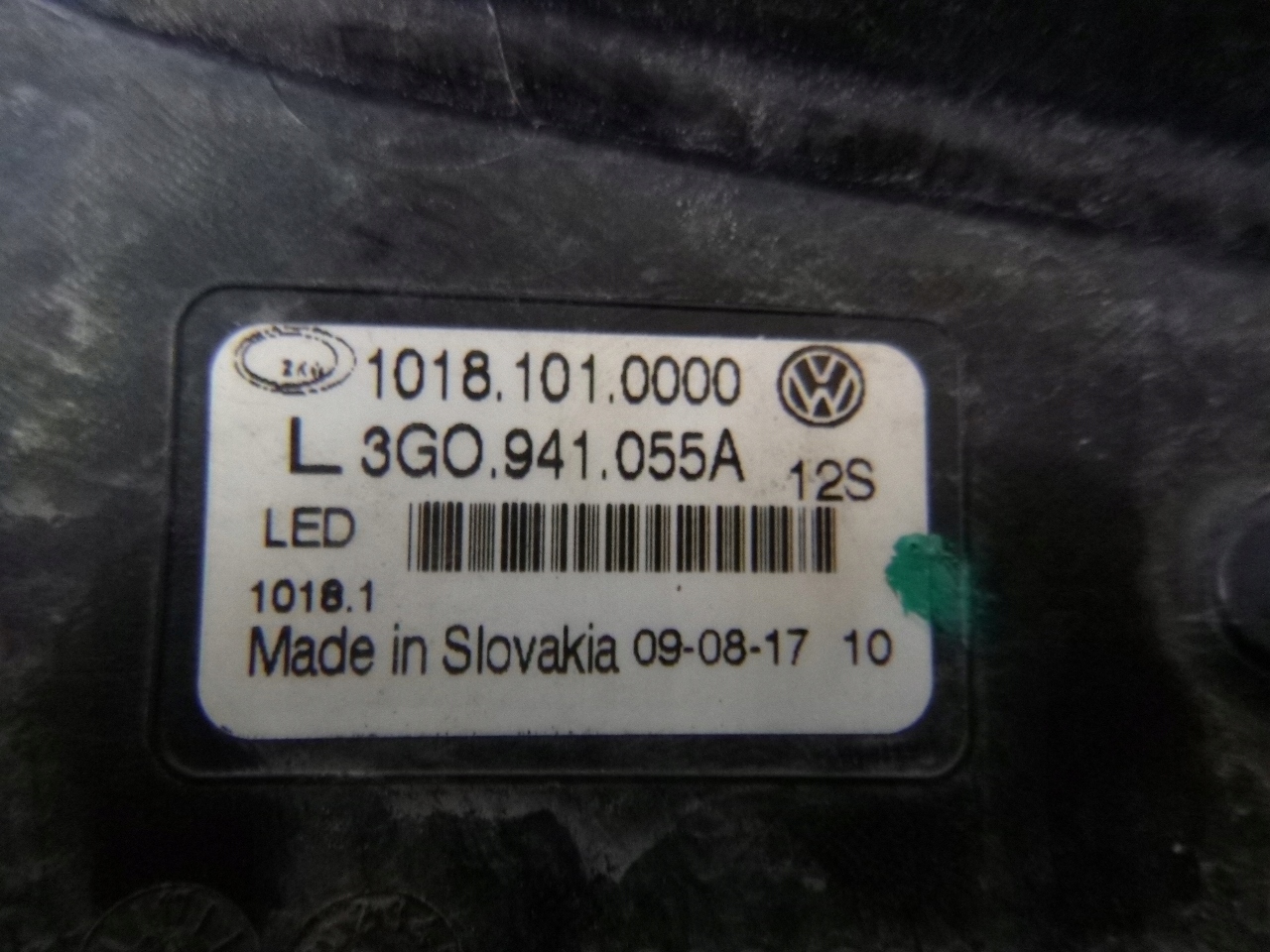 VW PASSAT B8 module LED fog light left DRL 3G0941055A