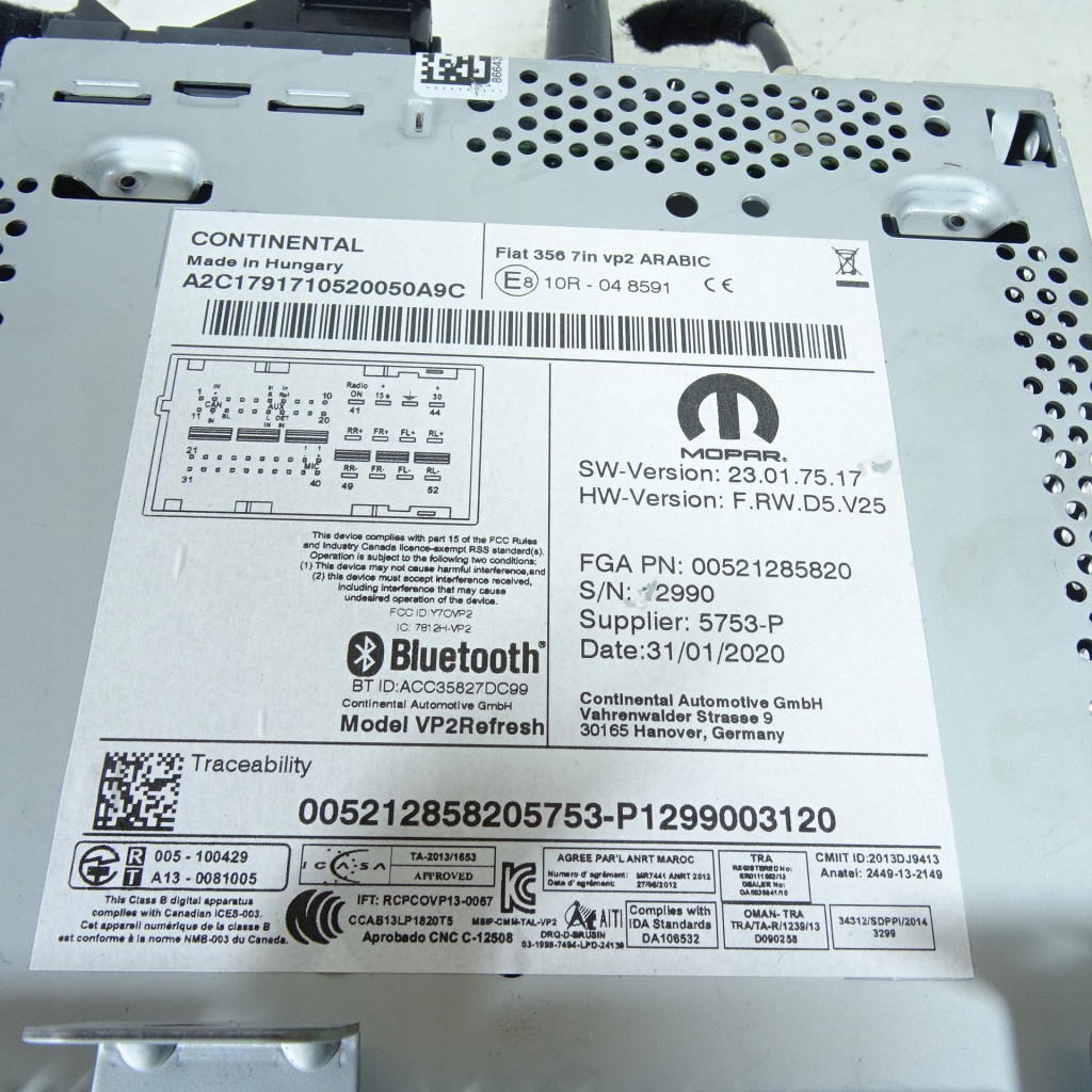 FIAT TIPO II RADIO 00521285820