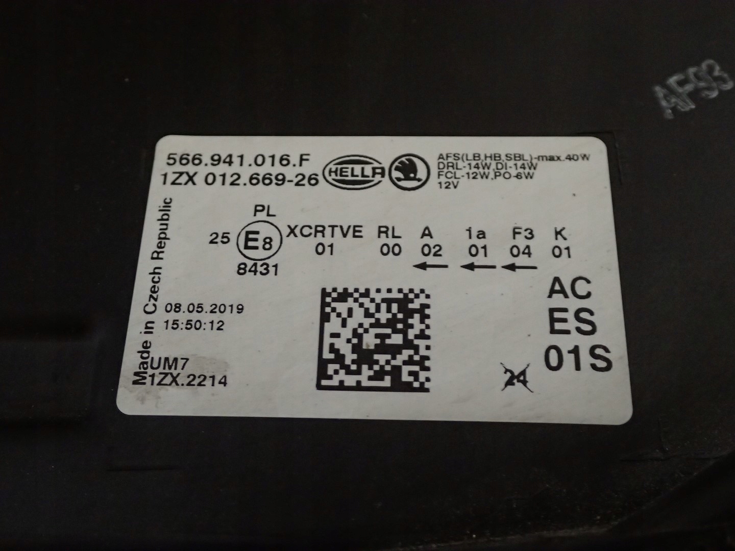 light right right FULL LED SKODA KODIAQ 566941016F