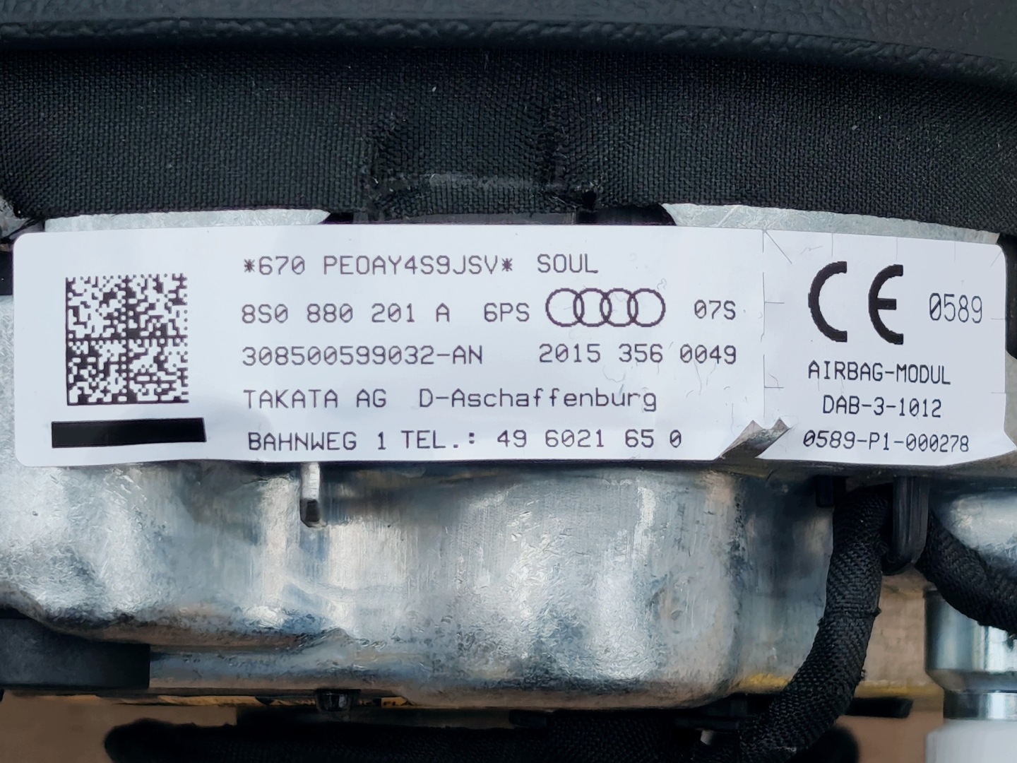 AUDI TT 8S0 2014-2023 airbag KIEROWCA 8S0880201A