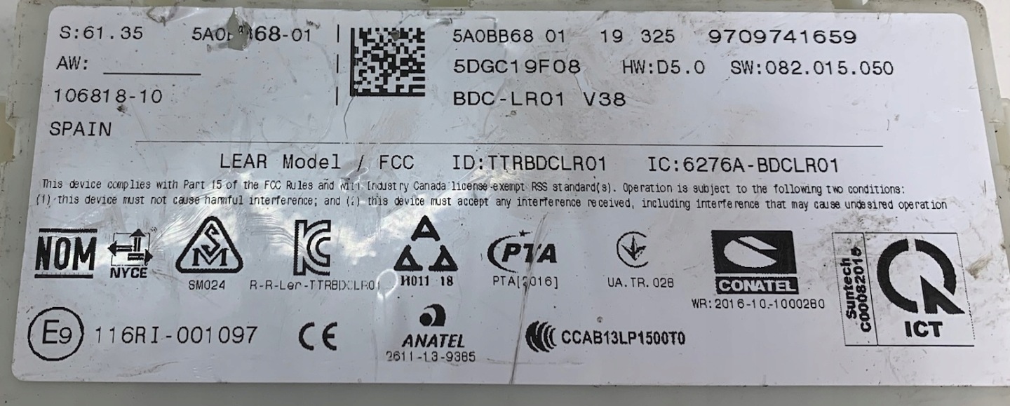 BMW X1 F48 UNITÉ COMMANDE CONFORT BDC FEM 5A0BB68