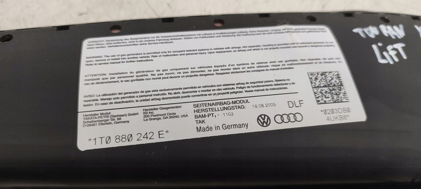 seat airbag right VW Touran