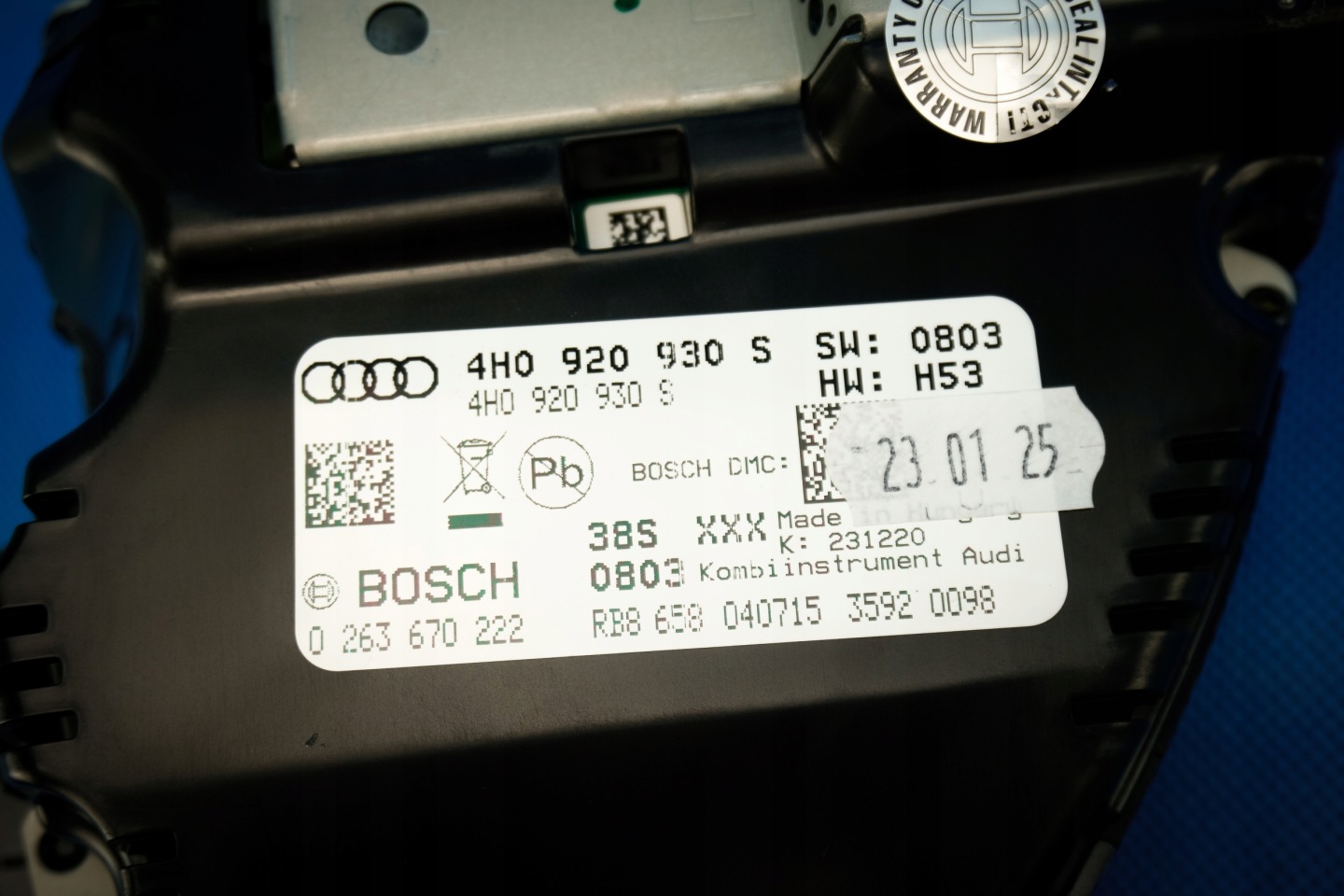 dials clock dials Audi A8 4H Lift 4H0920930S