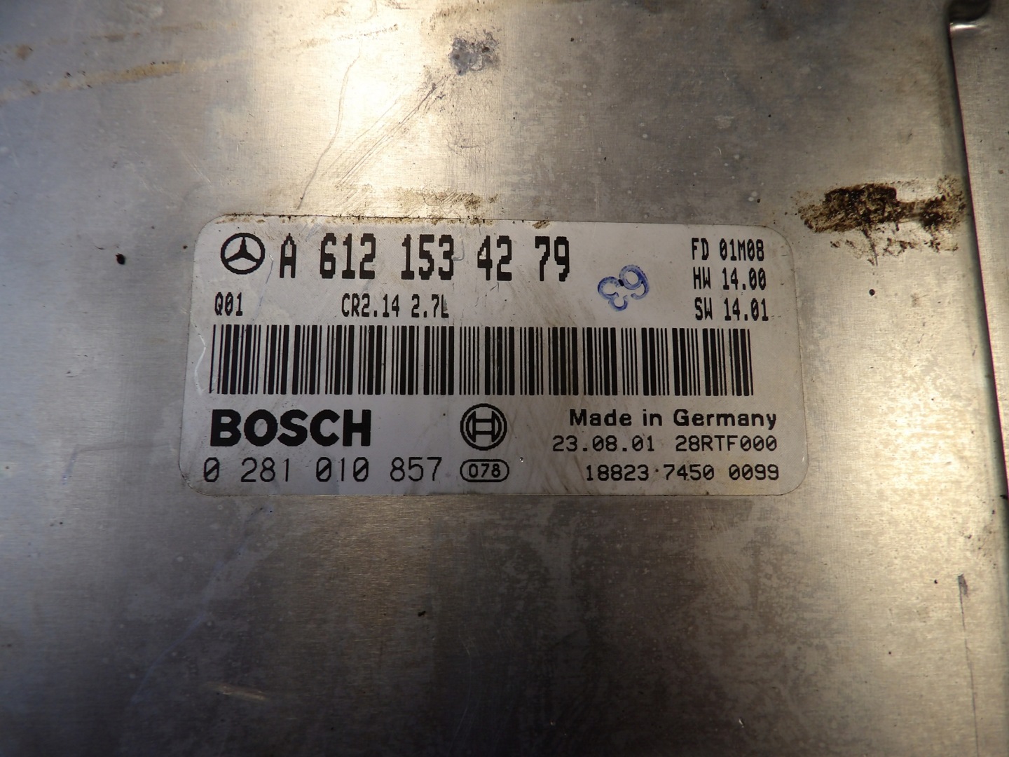 Mercedes W203 computer, control unit A6121534279 0281010857