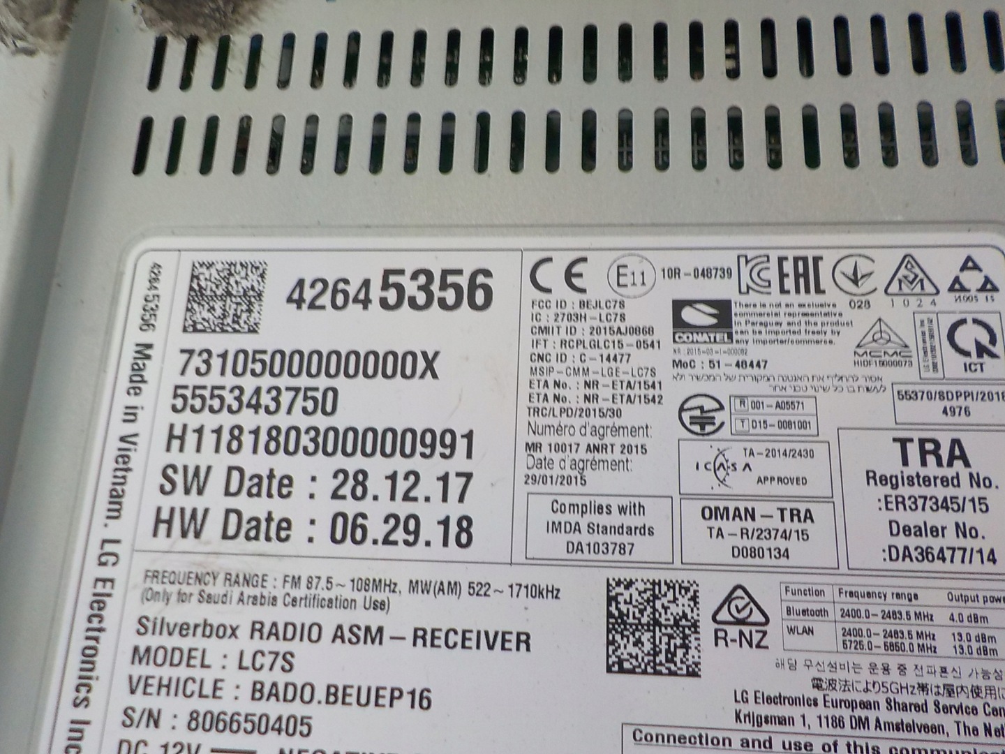 OPEL ASTRA K RADIO Navigation 42645356