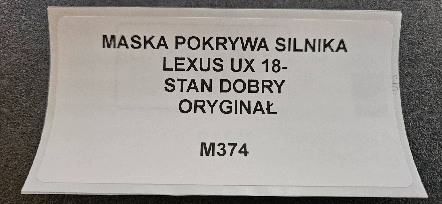 Capot LEXUS UX 18- Original STAN DOBRY