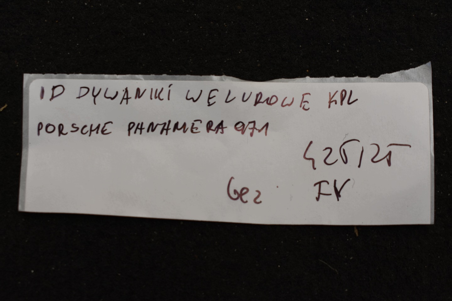IDEALNE mats WELUROWE KPL PORSCHE PANAMERA 971 1