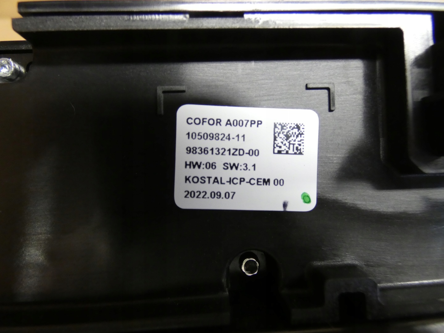 vezérlö panel a klímának CITROEN C5 X 98361321ZD 21