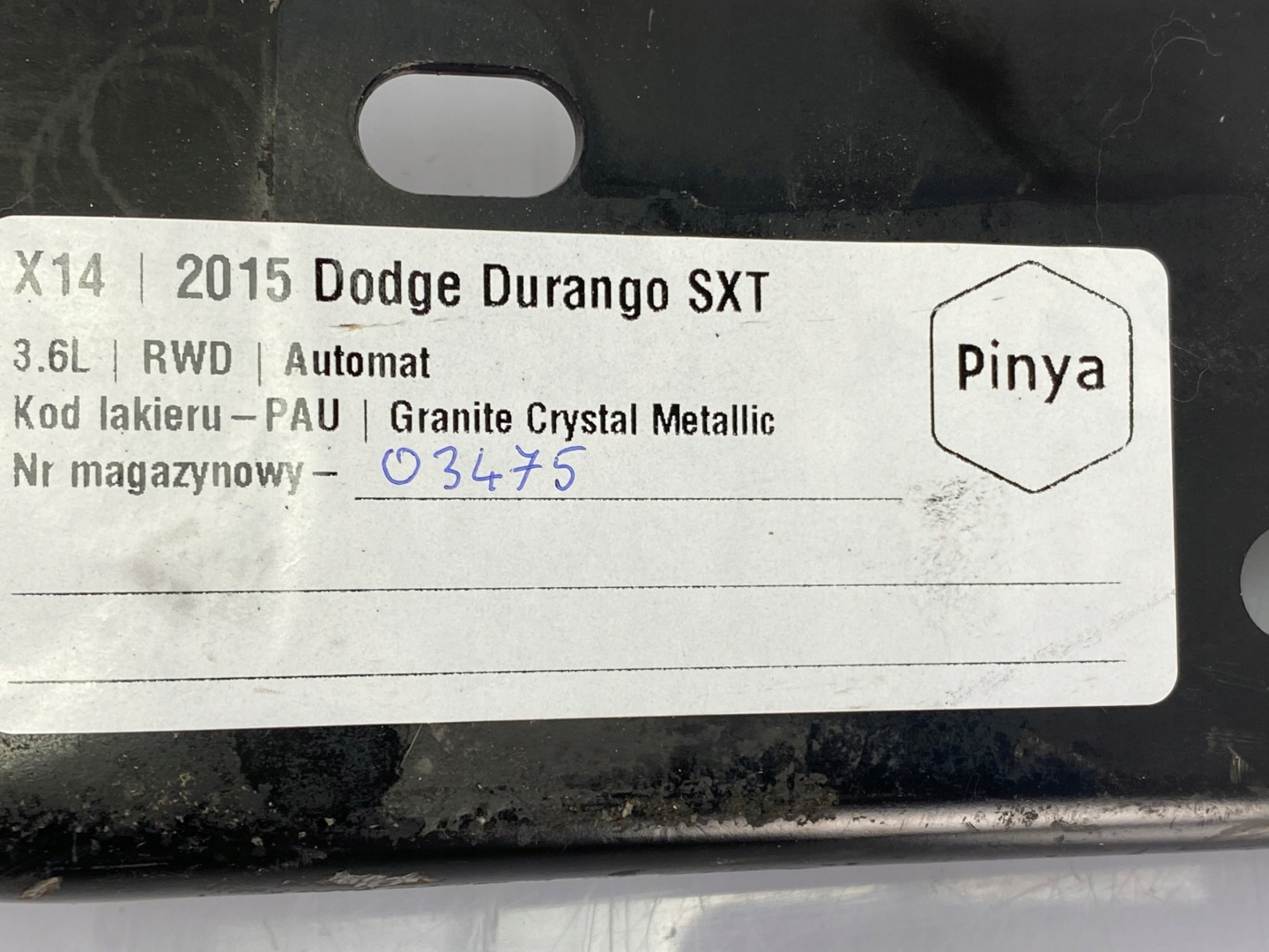 Support Support plaque de l’échappement Dodge Durango 3.6L 2014+ USA