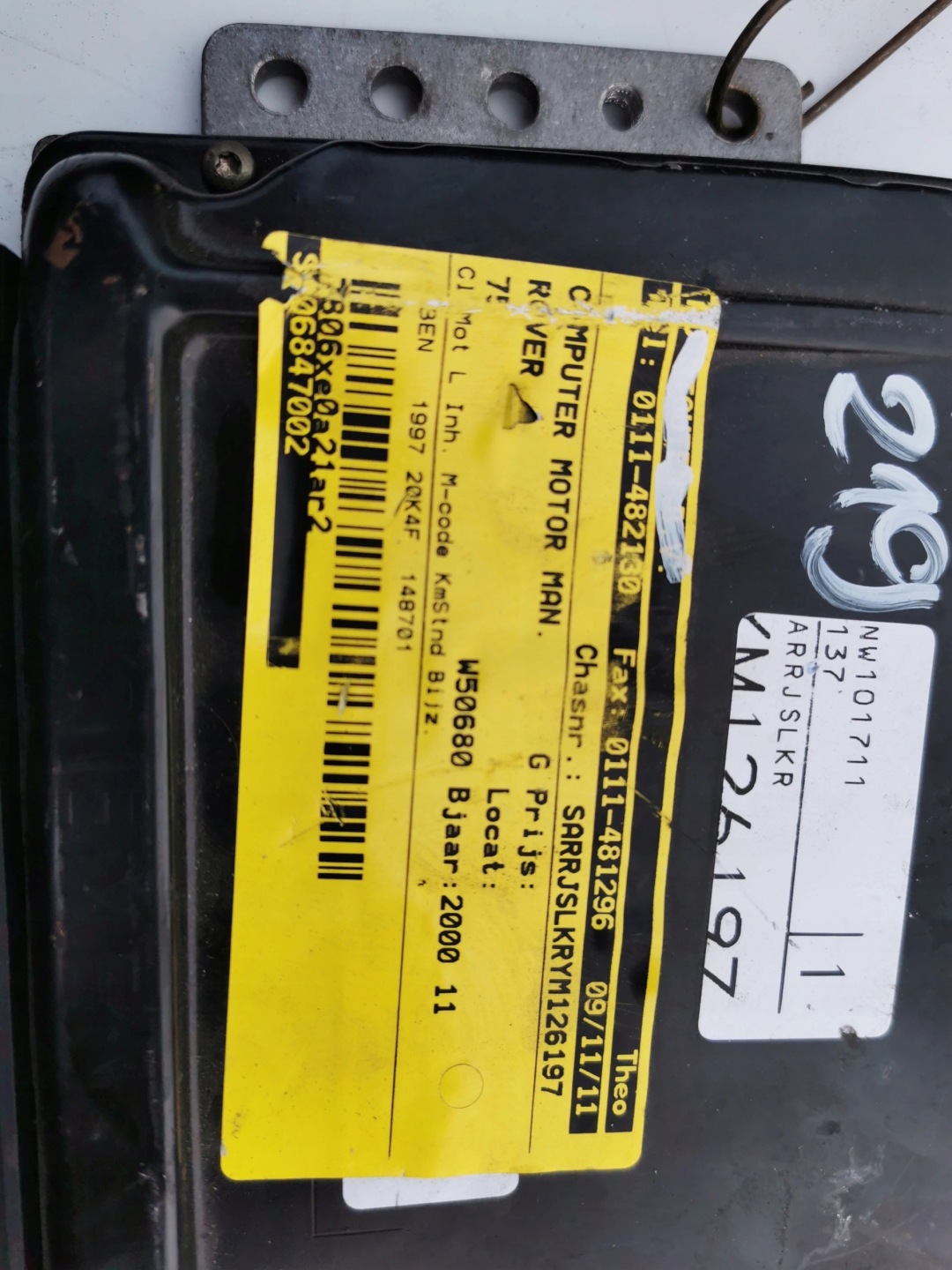 ROVER 75 2.0B NNN100655 S108847002 computer ECU