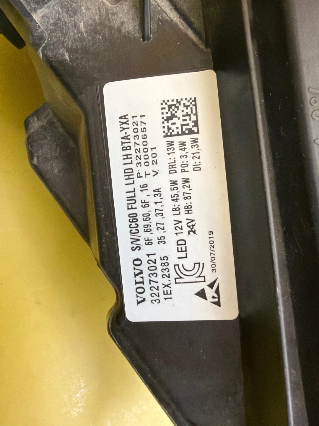 feu gauche Volvo S60 V60 Full Led 32273021