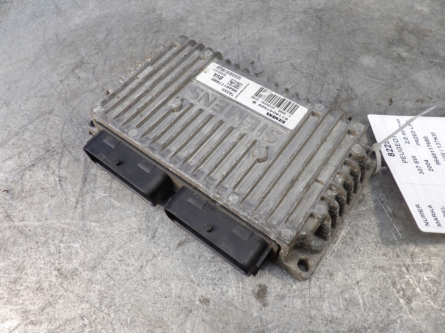 Peugeot 307 computer control unit S228047529B TA2000 9649117680 8200031512