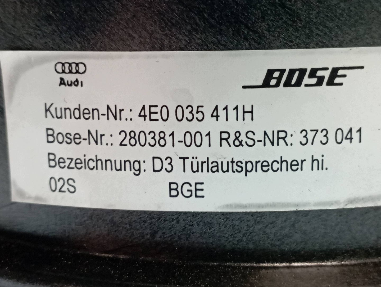 zvučnik KOMPLET 4E0035411H 4E0035411H Audi A8 II (2002-2010) D3