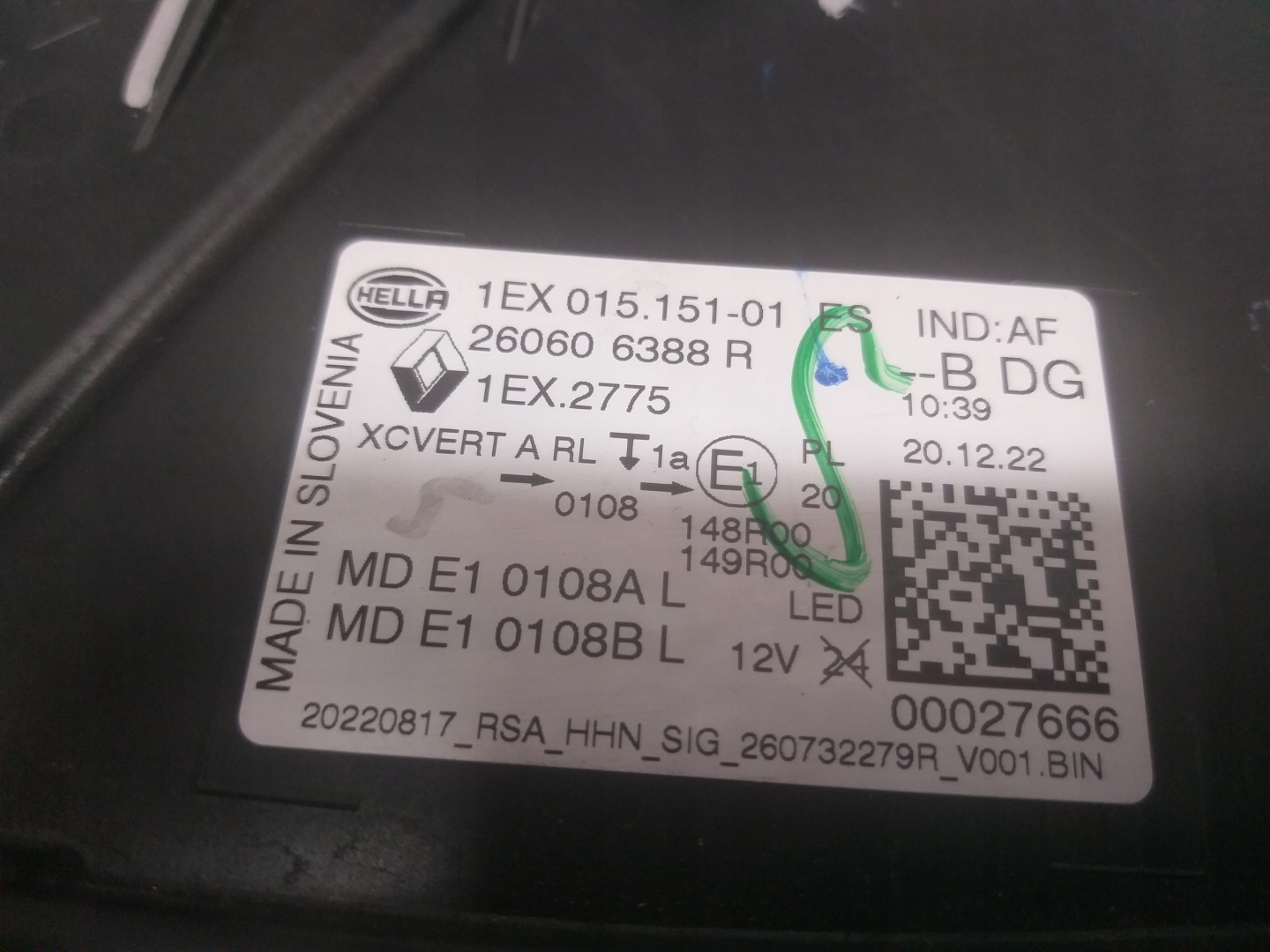 light front left RENAULT AUSTRAL FULL LED 260606388R