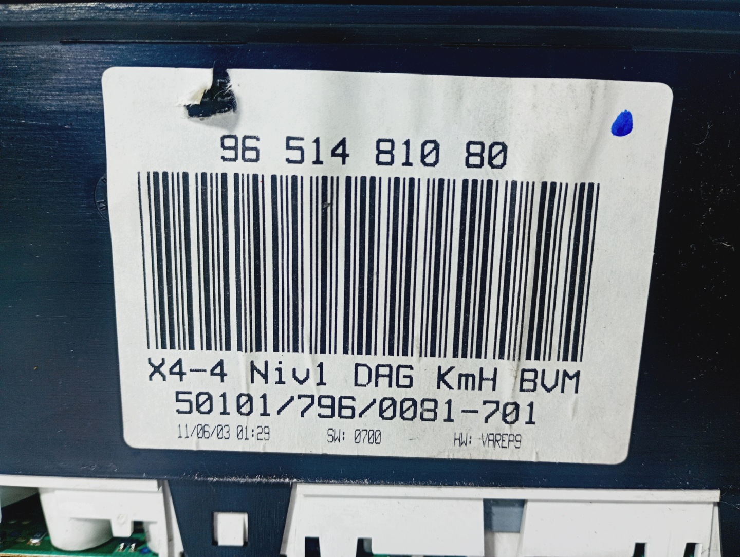 dials dials tachometer 200321 km OE 9651481080 Citroen C5 and 1 01-04