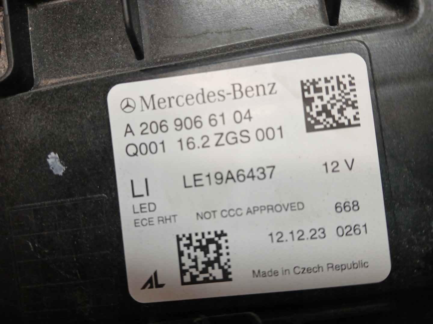 light front left MERCEDES C KLASA W206 FULL LED HP A2069066104