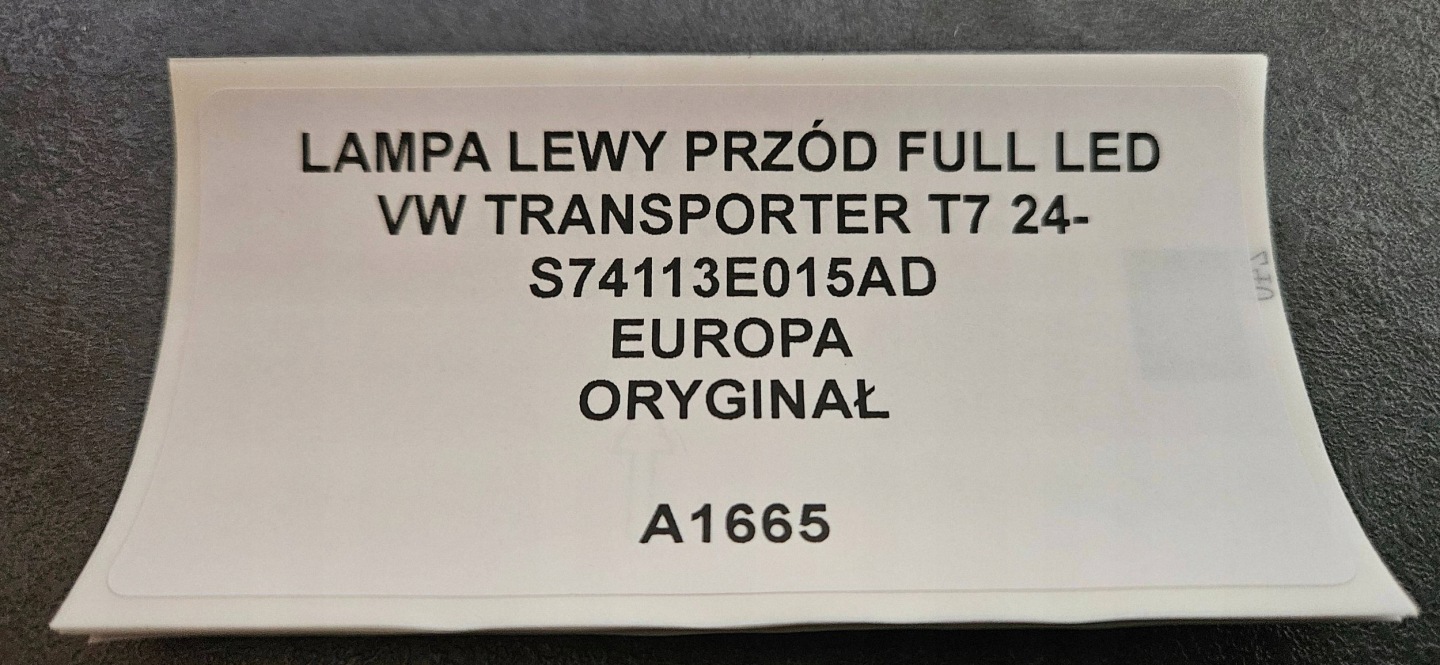 light left front FULL LED VW TRANSPORTER T7 24- original S74113E015AD