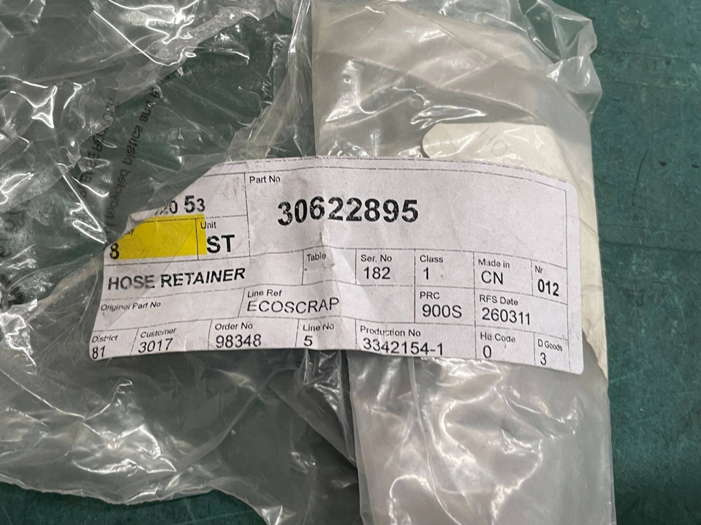 Montaggio SPINEK DO PIN VOLVO EX30 30622895 @A