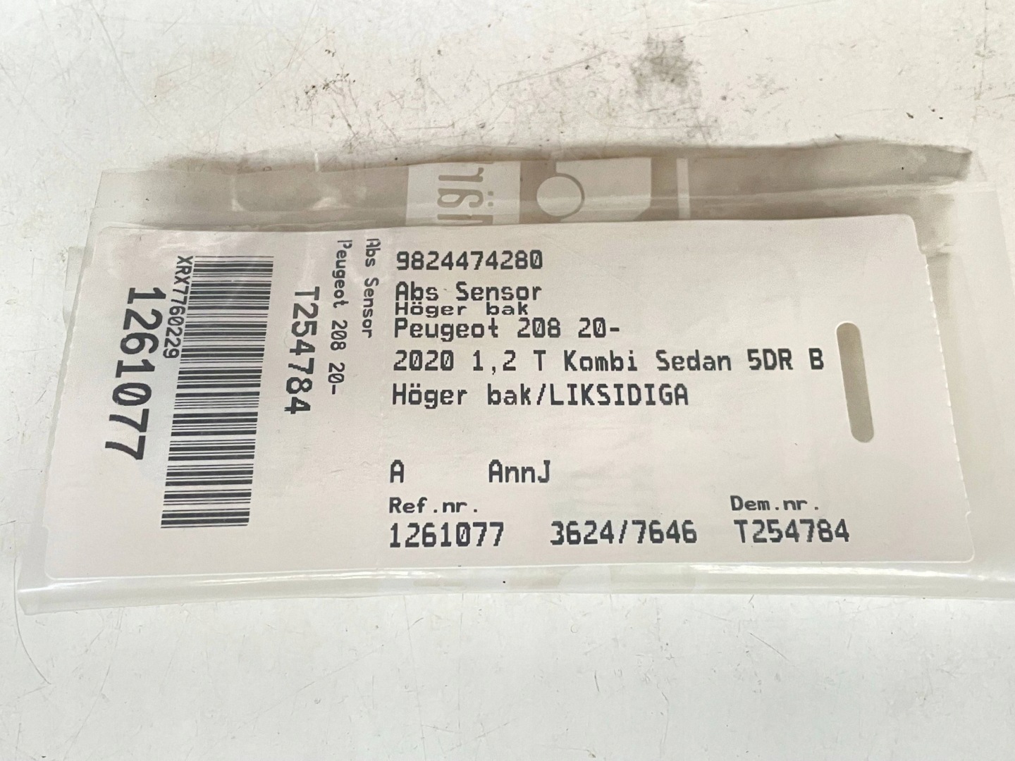 Sensor ABS heck PEUGEOT 208 II 9824474280 @M