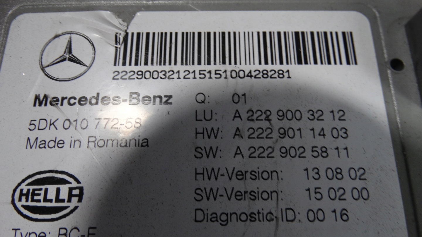 IDEALNY module control unit SAM MERCEDES W222 W217 1 9
