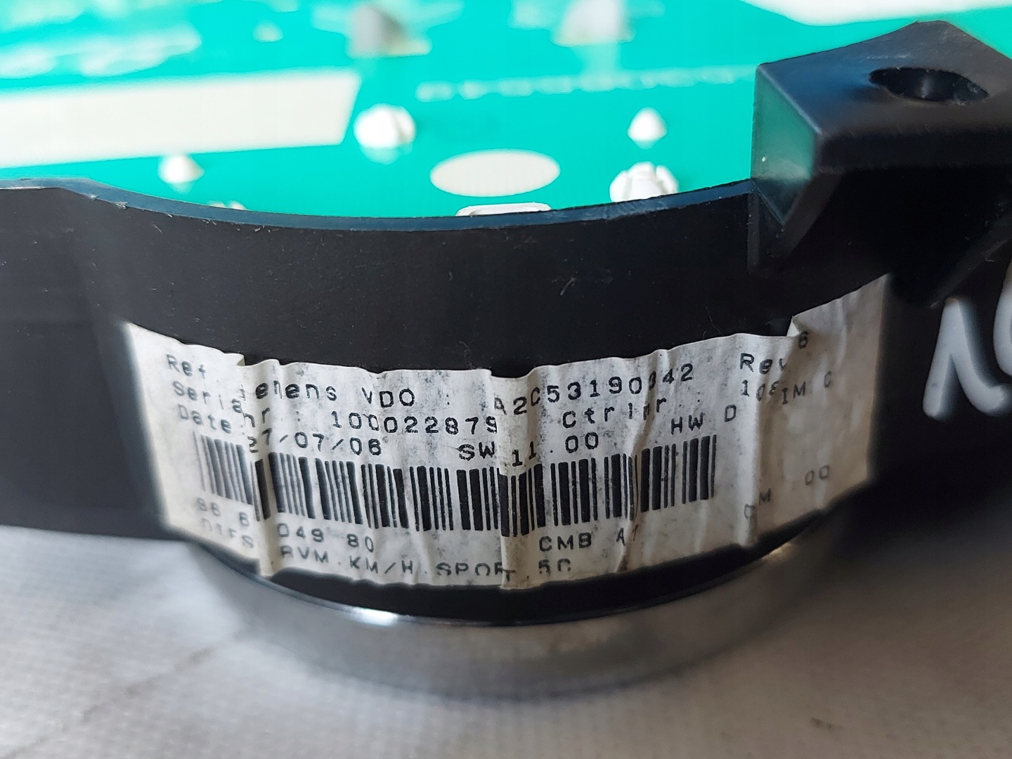 dials clock PEUGEOT 207 1.6 HDI A2C53065549