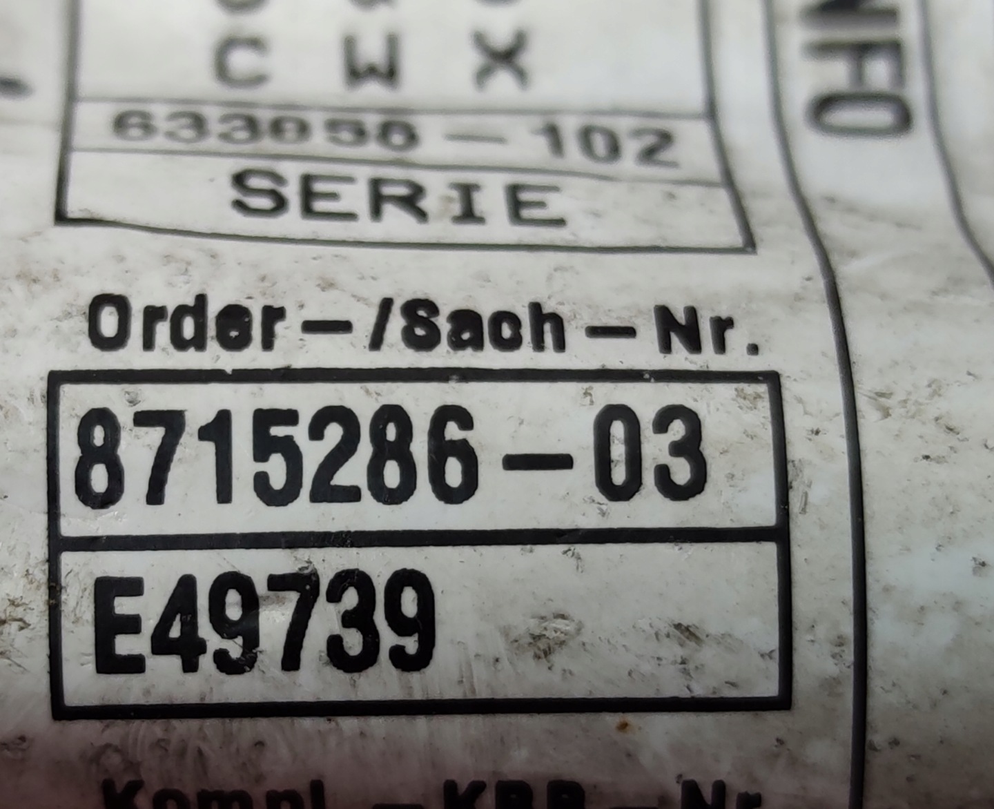 BMW terminal KABEL wiring PLUSOWY 8715285