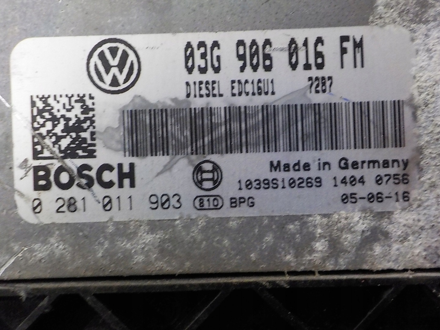 VW computer control unit 03G906016FM 0281011903
