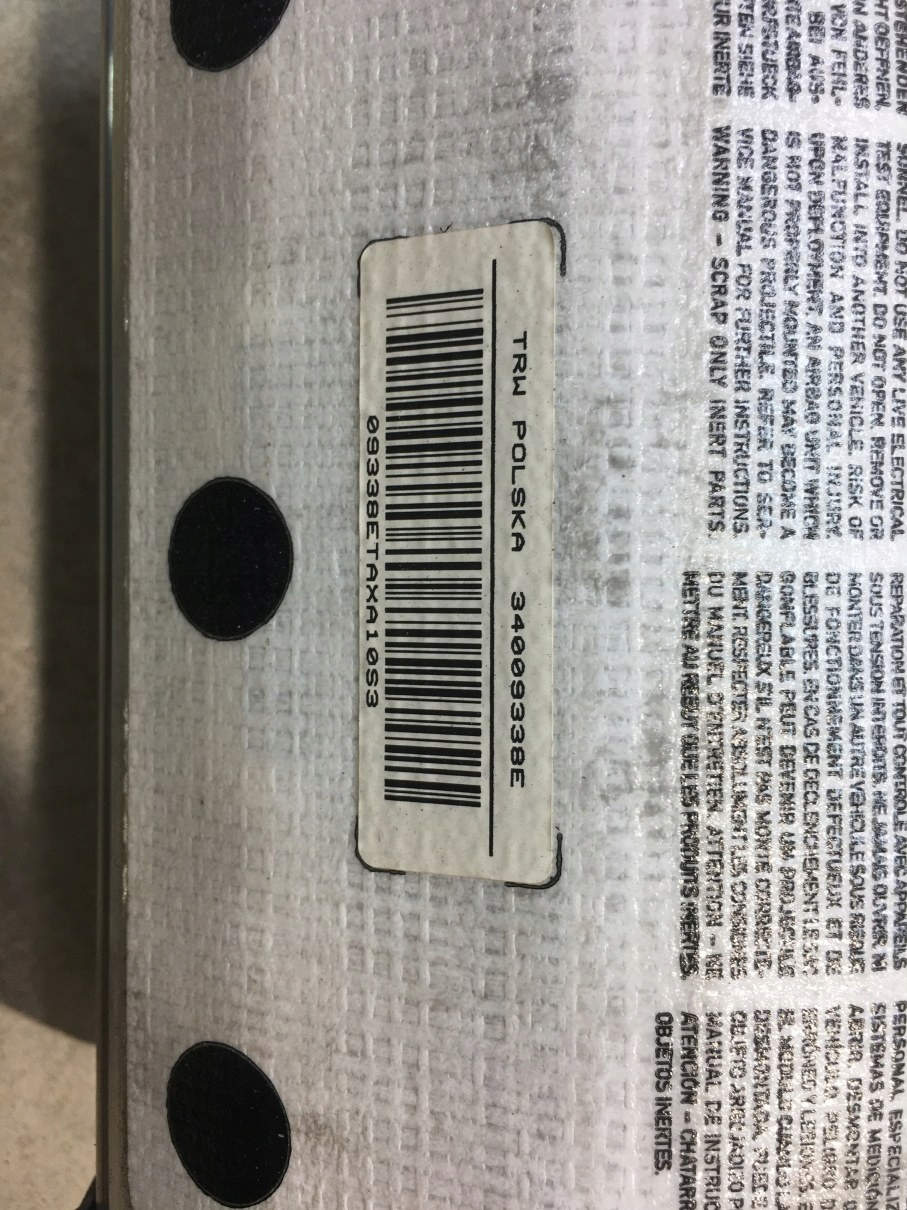 airbag airbag spolujezdce BMW 3 E92 34009374F 34009338E
