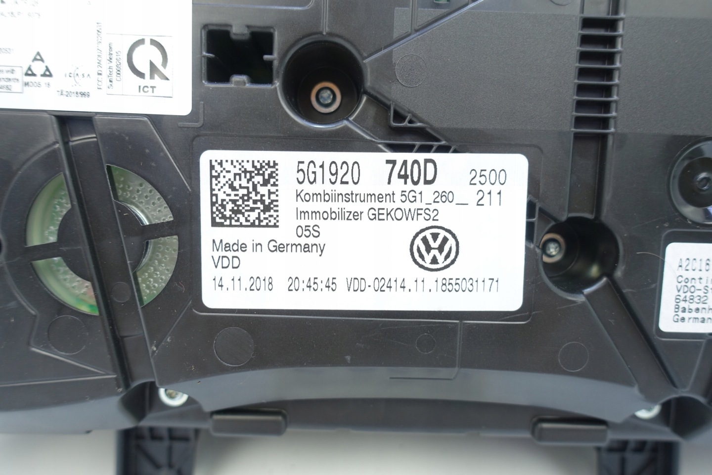 dials dials VW GOLF VII 7 5G 34786KM 5G1920740D