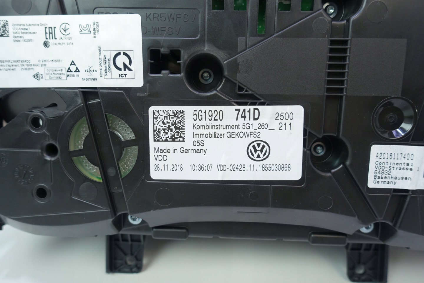 dials dials VW GOLF VII 7 68998KM 5G1920741D