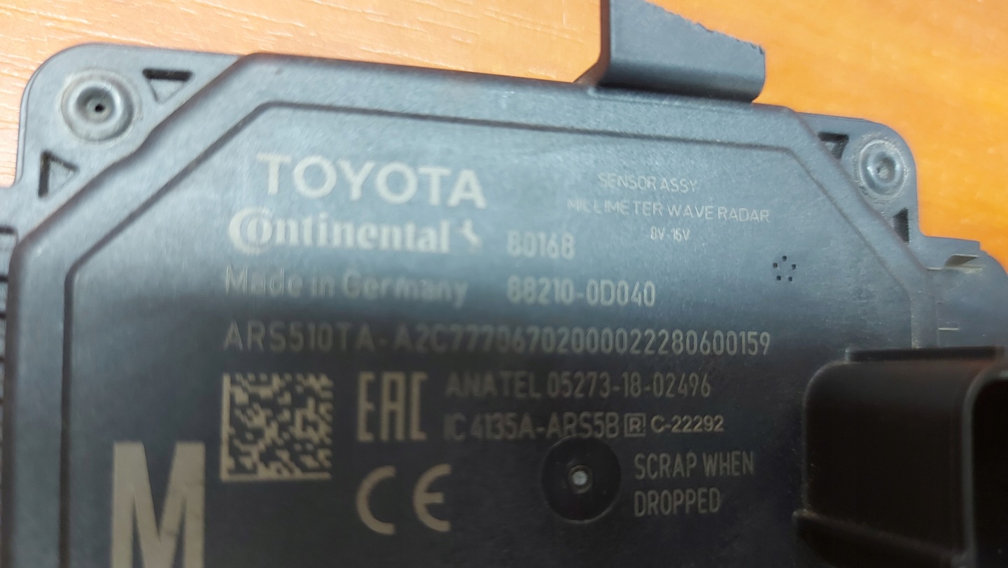 RADAR SENSOR DISTRONIC ACC TOYOTA YARIS IV 20