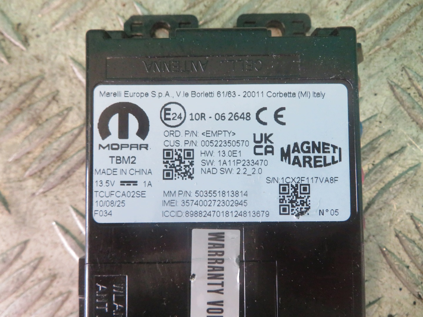 module control unit TELEMATIC BOXER JUMPER DUCATO MOVANO 25R 00522350570