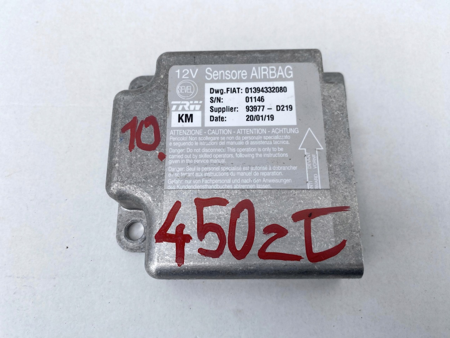 DUCATO BOXER JUMPER 14- modulo Centralina SENSOR airbag airbag 1394332080