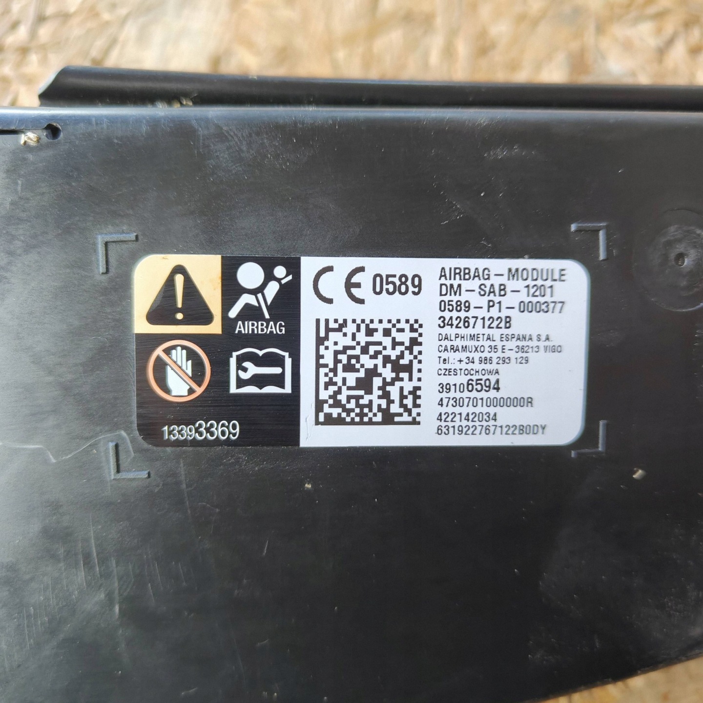 Opel Crossland X airbag luft seitlich rechts sitz 34267122B